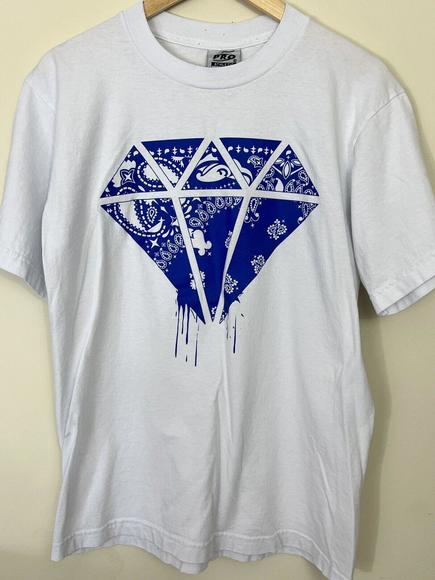 pro 5 Other - Pro 5 Tshirt Blue Bandana Paisley Drip Designs Diamond Cali Tee Athletic Medium